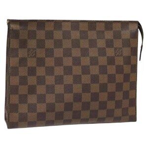 LOUIS VUITTON Damier Ebene Poche Toilette 26 Pouch N47543 LV Auth 113577